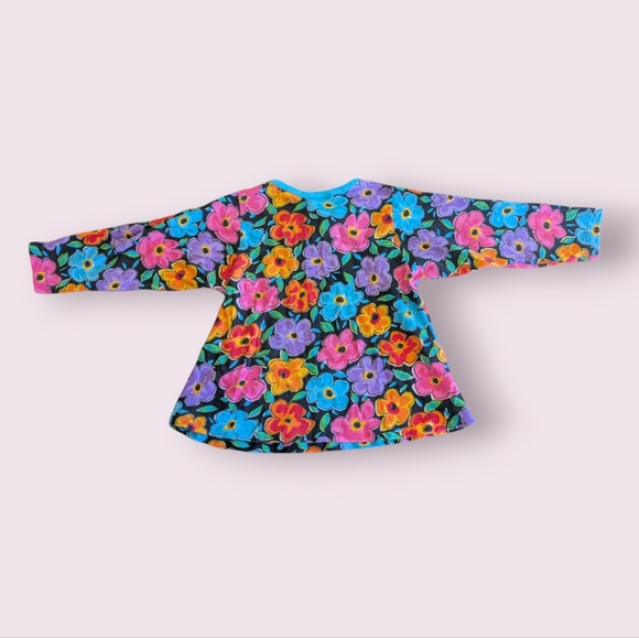 Vintage 90s Miniwaves 4T Colorful Floral Kids Shirt - Picture 3 of 6